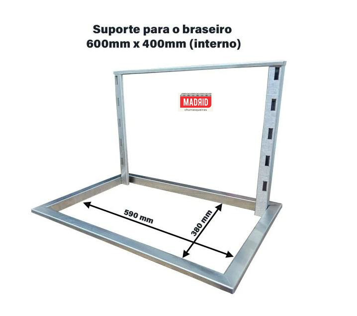  Suporte de fundo INOX 430- 0,60x0,40 - ARGENTINA