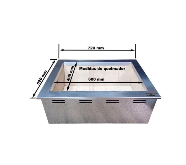 Braseiro Refratário Caixa Dupla para Churrasqueira Gourmet – 0,70x0,40 INOX430