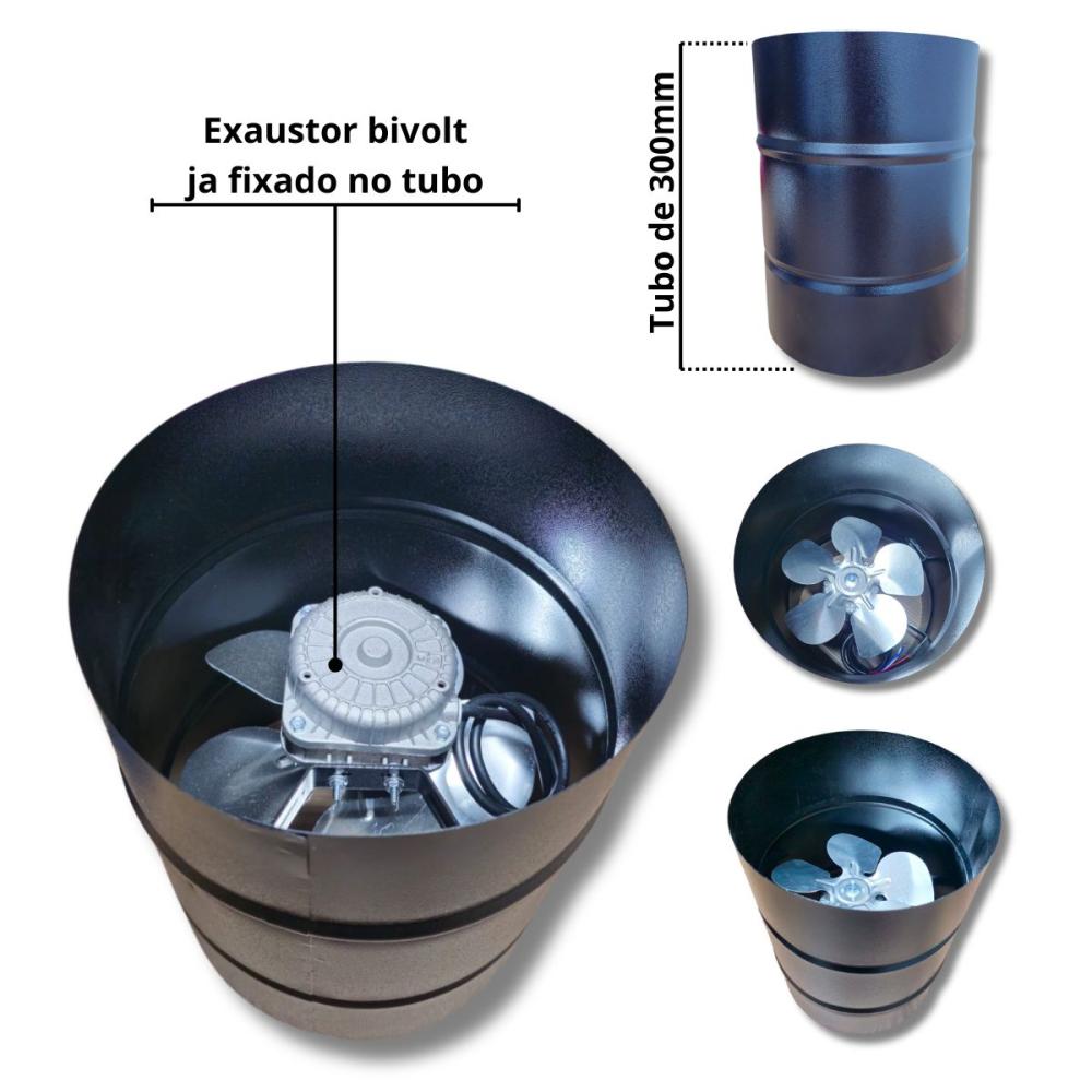 Kit Coifa 1,0x0,60 Gourmet Grill Flutuante 70x40 Inox 1 Tubo