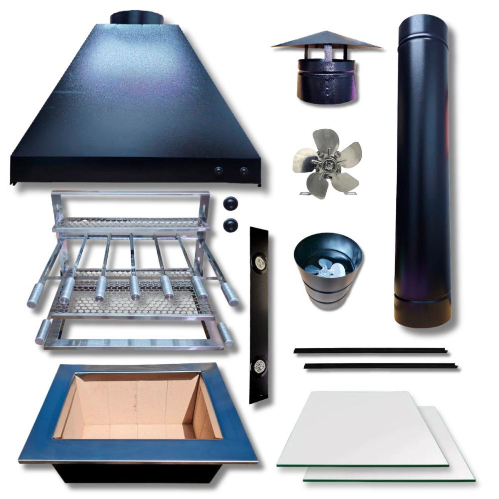 Kit Coifa 1,0x0,60 Gourmet Grill Flutuante 70x40 Inox 1 Tubo