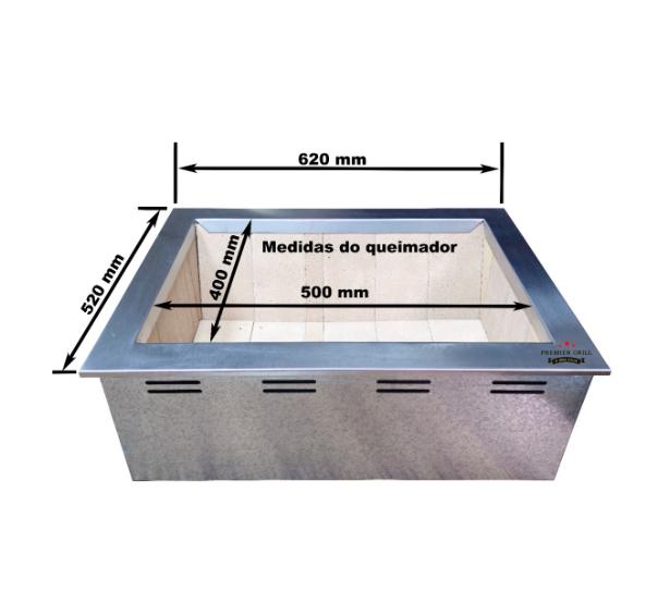 Braseiro Refratário caixa dupla para Churrasqueira Gourmet – 0,50x0,40 INOX430